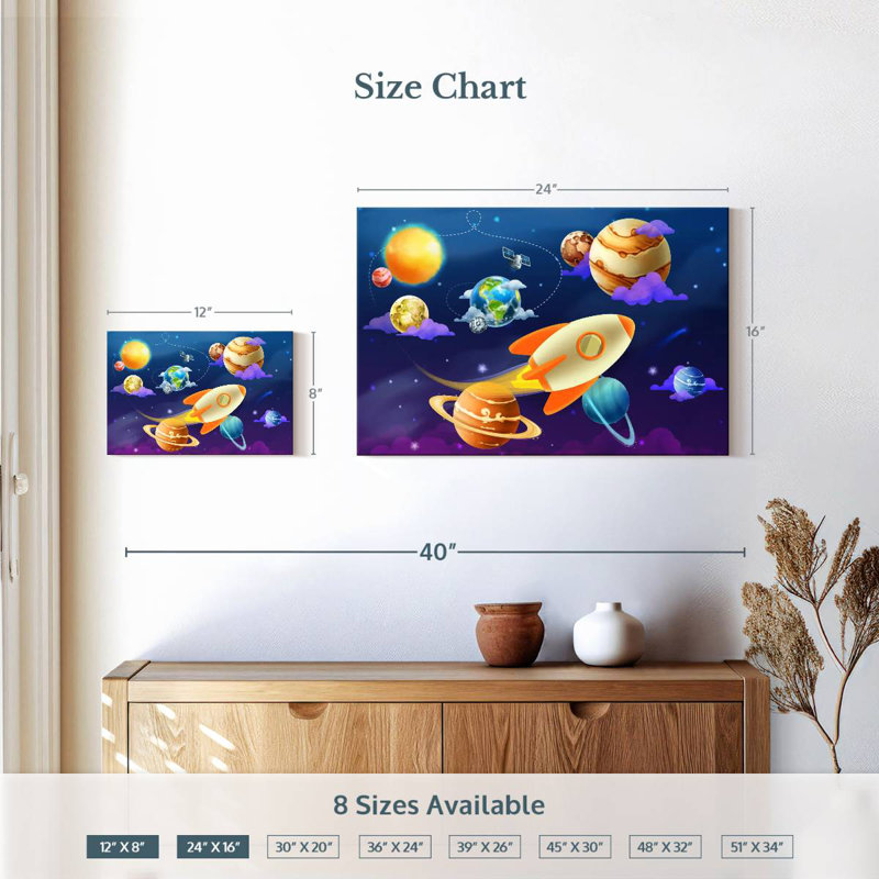 Ashelle Space Nursery, 16" H x 24" W