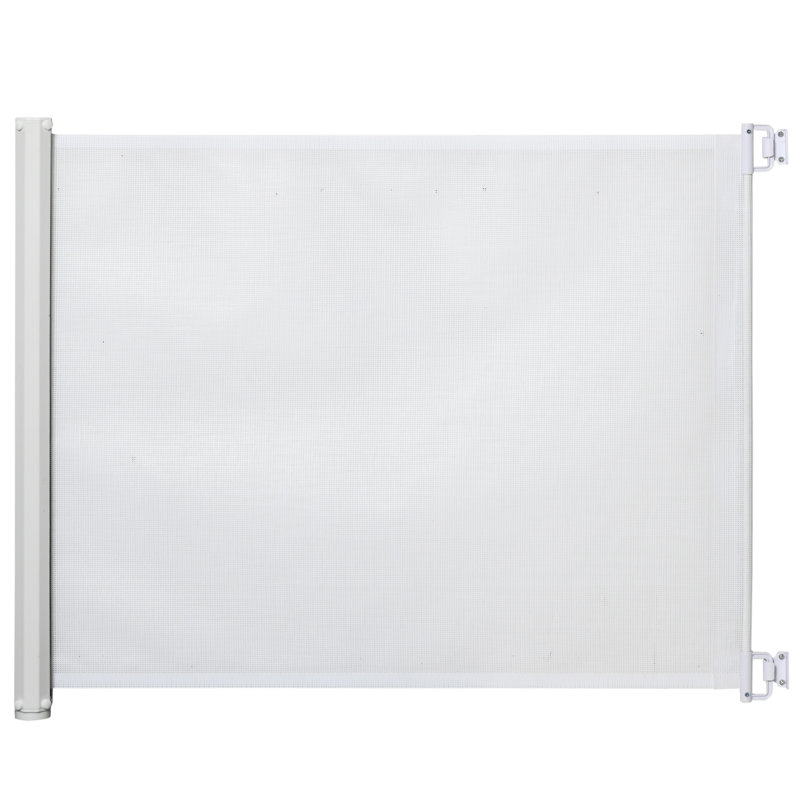 Wall Mounted Pet Gate With Door, White