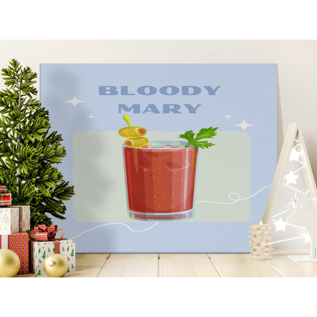 Bloody Mary Cocktail Canvas Art, Fun Kitchen Bar Decor, Modern Drink Lover Print, Brunch Gift for Her Him, Unique Home Wall Art Canvas