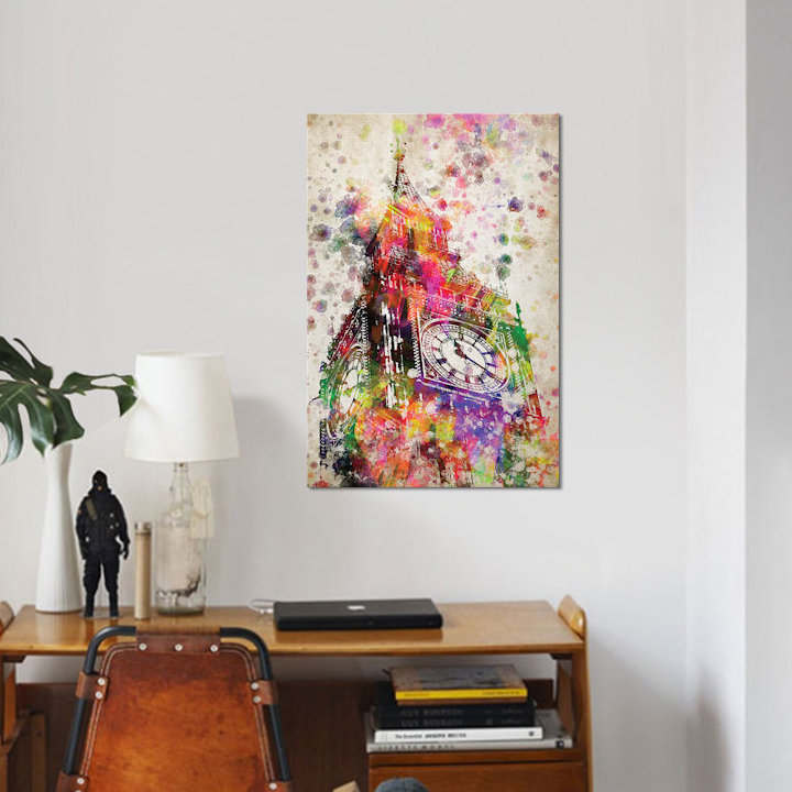 « big ben », reproduction d’impression sur toile, H 40 po x l 26 po x P 1,5 po, Toile tendue, Pas de tapis