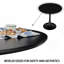 Table de salle à manger 31,5 "circulaire noire, table de salle à manger Tulip, table de salle à manger pour 2 à 4 personnes, plateau et base en panneau de fibres à densité moyenne et 2 chaises de salle à manger en métal noir