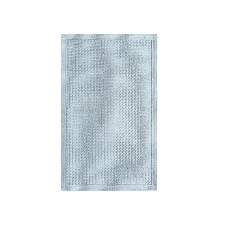 Be Vegan Geometric Rectangle Bath Mat, Sea Mist