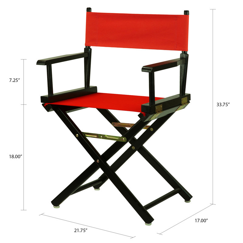 Chaise de réalisateur pliante 18 po, Rouge, Noir, noir, noir, noir