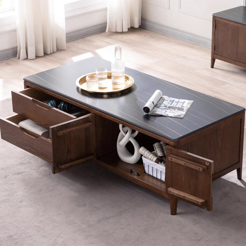 Table basse moderne avec rangement simple, H 17,71 po x L 55,11 po x l 25,59 po