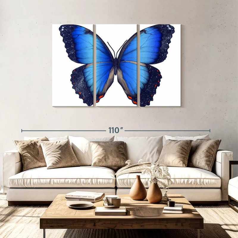 Brampt Cosmic Blue Butterfly, 48" H x 74" W