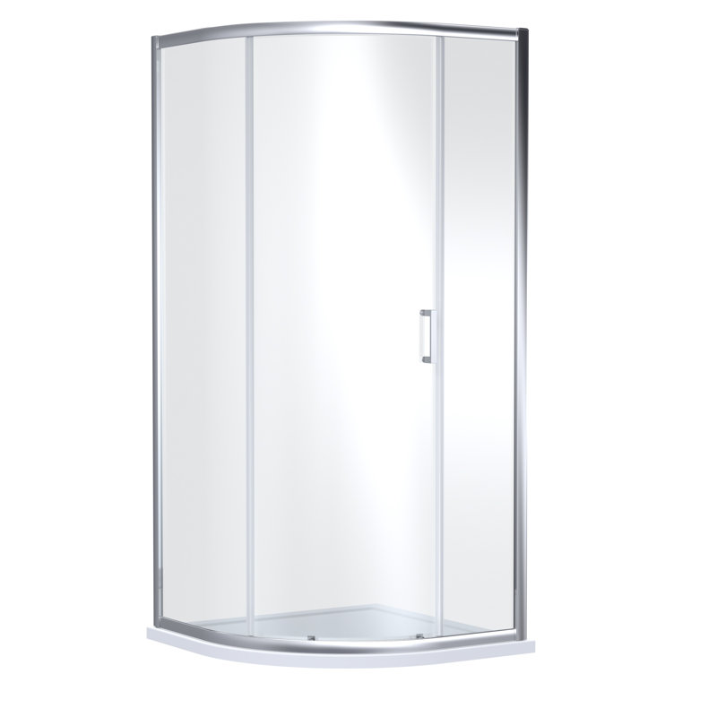 1900mm x 900mm Single Entry Quadrant - Brushed Brass, Chrome