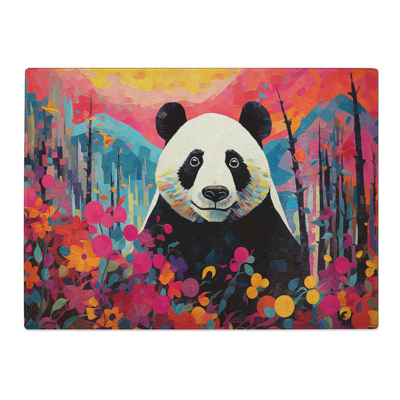 Panda Orphism  Glass Chopping Board