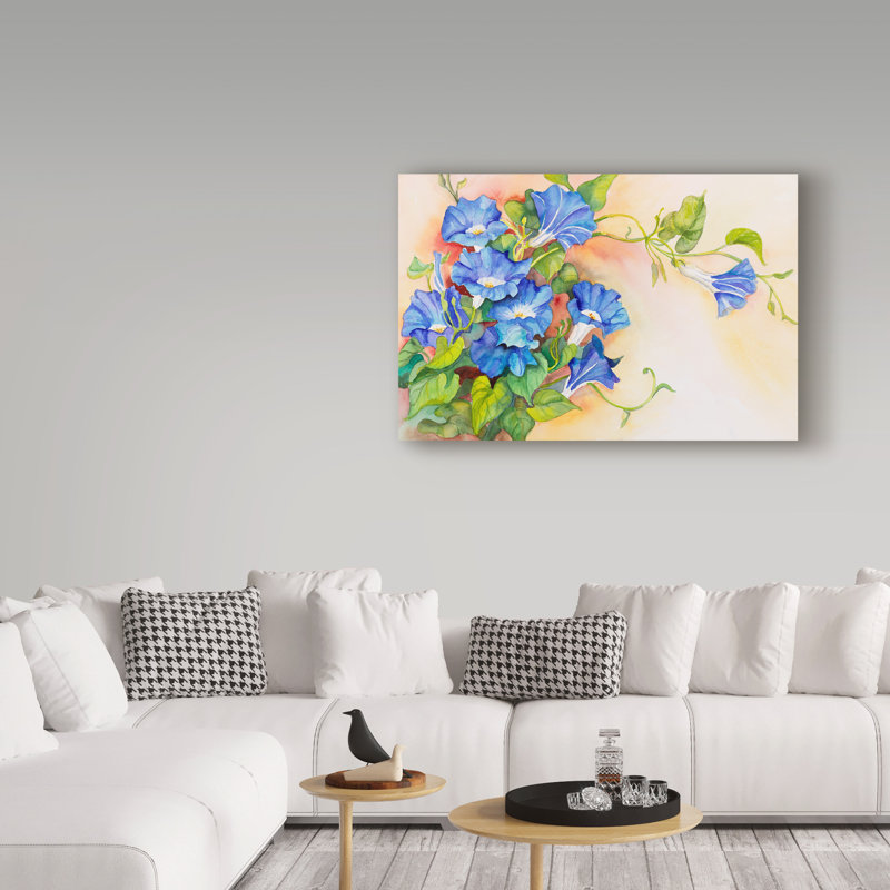 Deetra «Morning Glory Vine Stretching», reproduction de peinture acrylique sur toile tendue, H 12 po x l 19 po x P 2 po