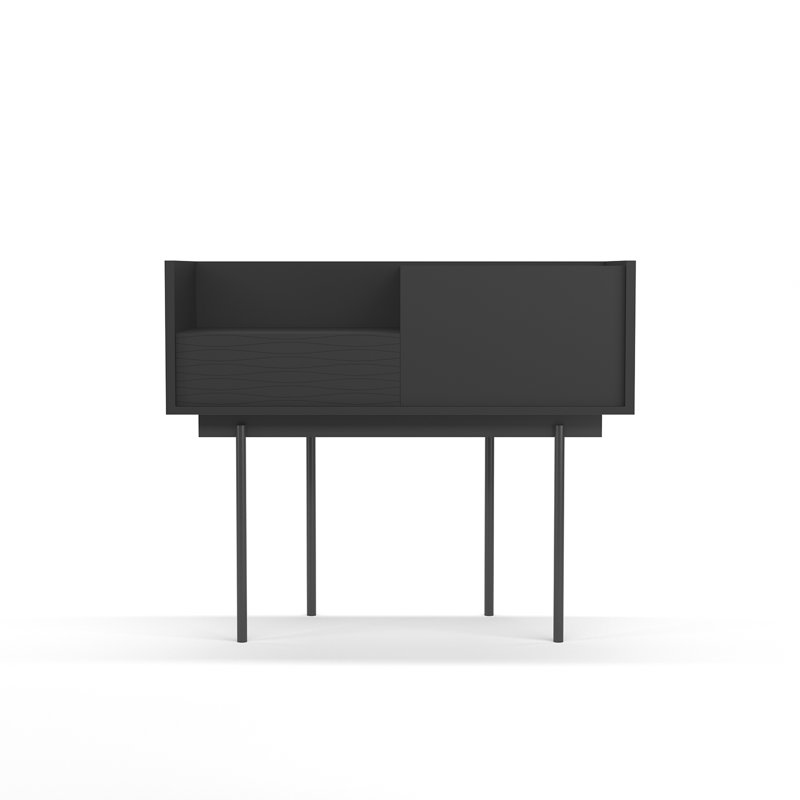 Gad 98cm Console Table, Graphite, Graphite, 84cm x 98cm x 42cm