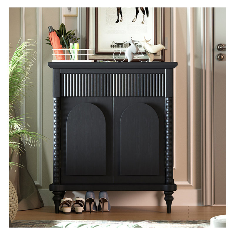 Meuble à chaussures autoportant en pin massif, rangement à plusieurs niveaux, meuble décoratif pour entrée.