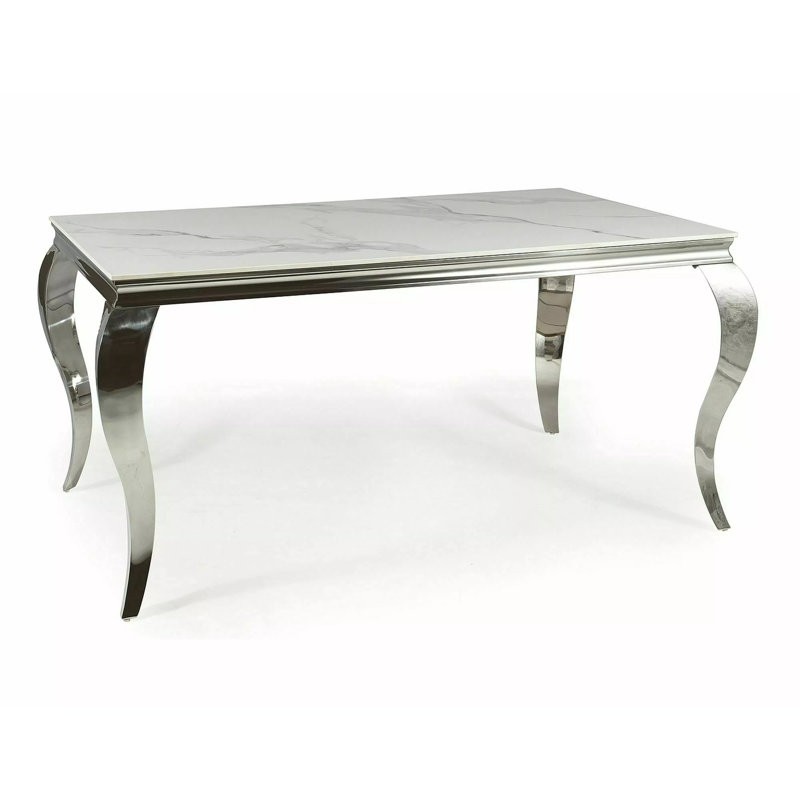 Ethan Dining Table, Silver, 75cmH x 180cmL x 90cmW