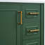 Armoire de salle de bain traditionnelle 30 po avec trois tiroirs, portes à fermeture douce, lavabo en céramique, poignées dorées, meuble-lavabo compact en option