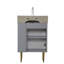 Meuble-lavabo à tablettes ouvertes avec lavabo