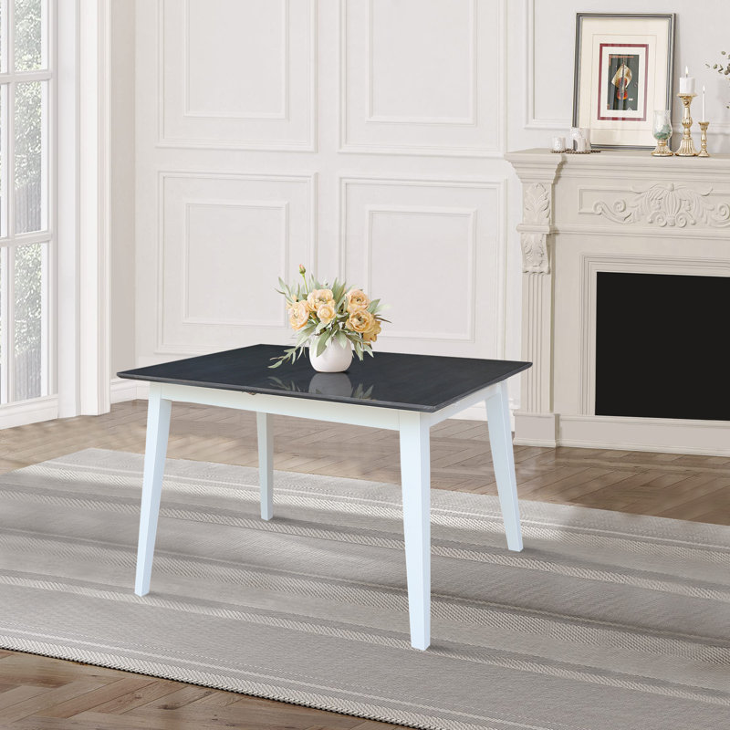 Table de salle à manger Montana, Blanc, Gris Heather