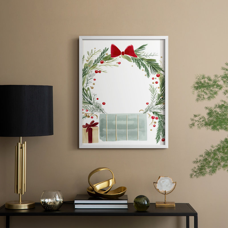 «Christmas Holiday Art CMXVI», reproduction d'art encadrée - bois massif, H 11 po x l 9 po, Blanc