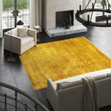 Metro Hand-Knotted Wool Abstract Area Rug in Yellow/Brown