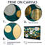 Golden Circles Dance On Teal Blue - Art mural géométrique abstrait-2072412962-2072412966