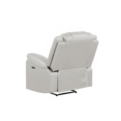 Challenger Modern Contemporary LED Power Recliner Chair Made With Wood And Metal Frame In Beige