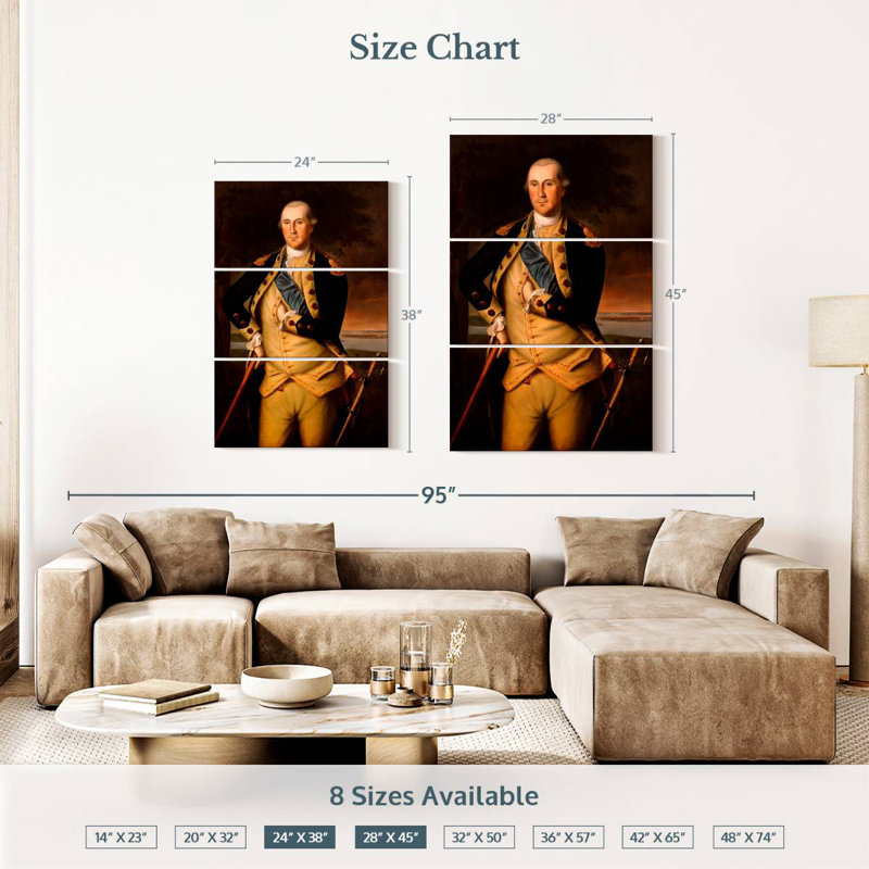 Lelar General George Washington, 38" H x 24" W