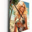 Horloge murale surdimensionnée «Blonde Beauty Walking By The Shoreline II»-99636030