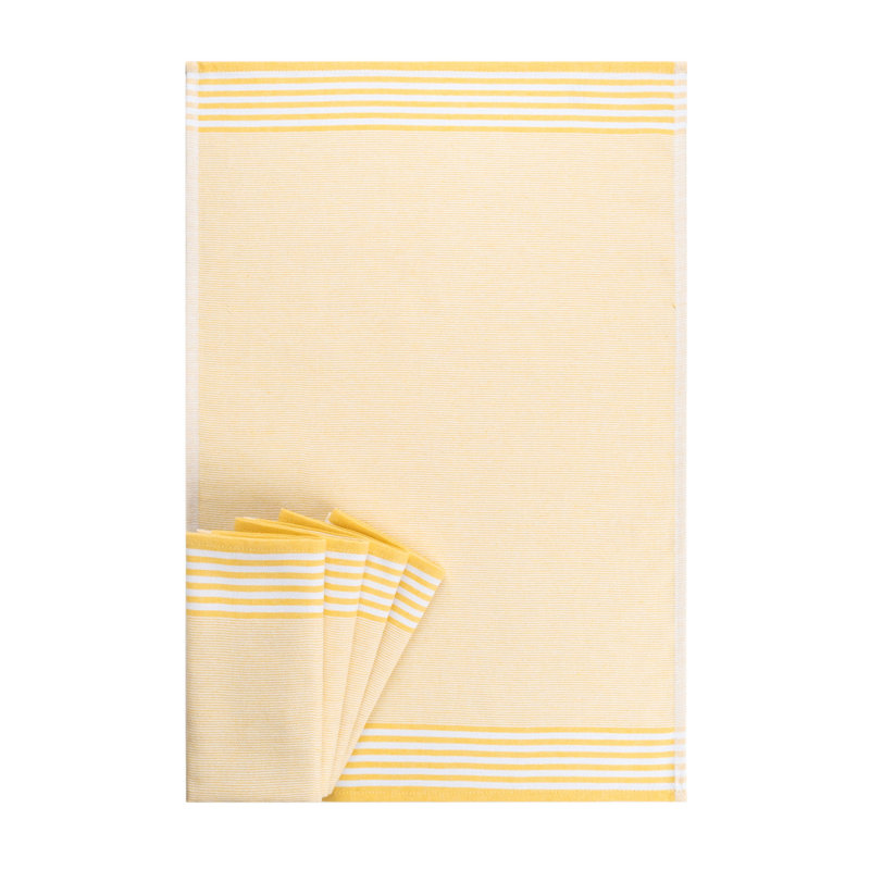 Ensemble de 5 serviettes de bain souples et absorbantes, jaune, 19,7 po x 27,6 po | 85% coton / 15% polyester, 8,0 oz par serviette | Lavable à la machine (30-40 ° C) | Parfait pour la salle de bain, la salle de sport et le spa, confort luxueux