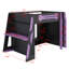 Lit mezzanine peu encombrant avec bureau, tablettes multiples et lumière RVB-1121269937