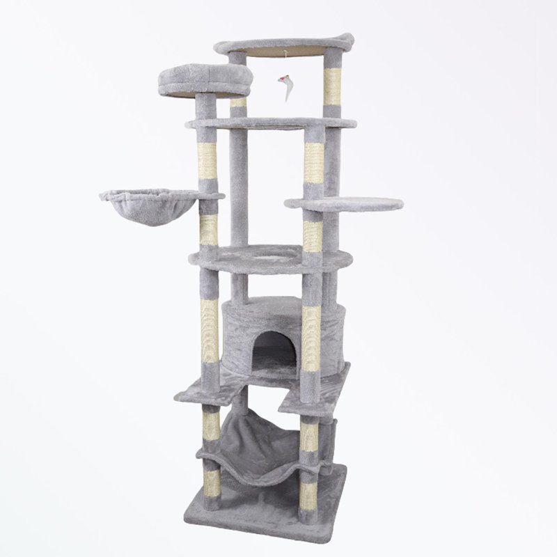 cat tree with Scratching Posts, Light Gray