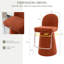 Tabouret de bar Everly Modern orange pivotant à 360° avec revêtement rembourré, pied central et repose-pieds chromé-1383703902