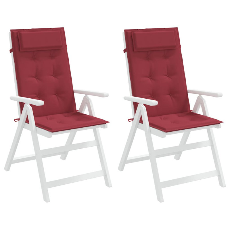Dajuana Outdoor 1.2'' Dining Chair Seat / Back Cushion, Wine Red
