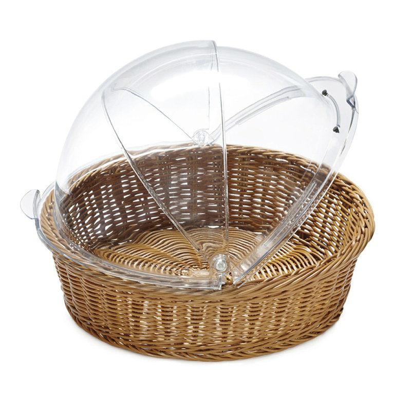 GET CO-2098-CL Round Plastic Flip Top Cover for Basket, 16.25", Clear