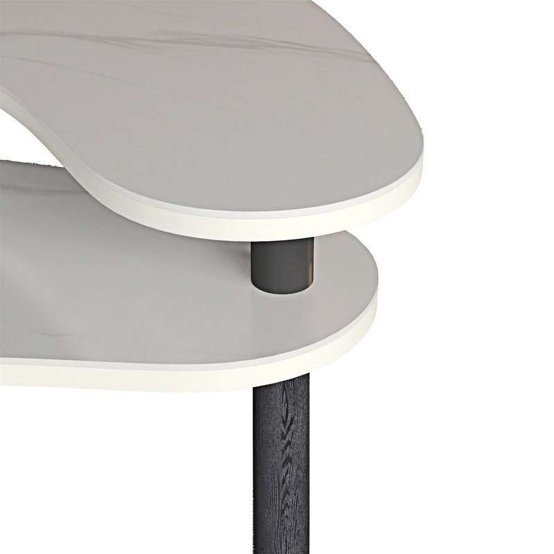 Table basse rotative en bois, Blanc
