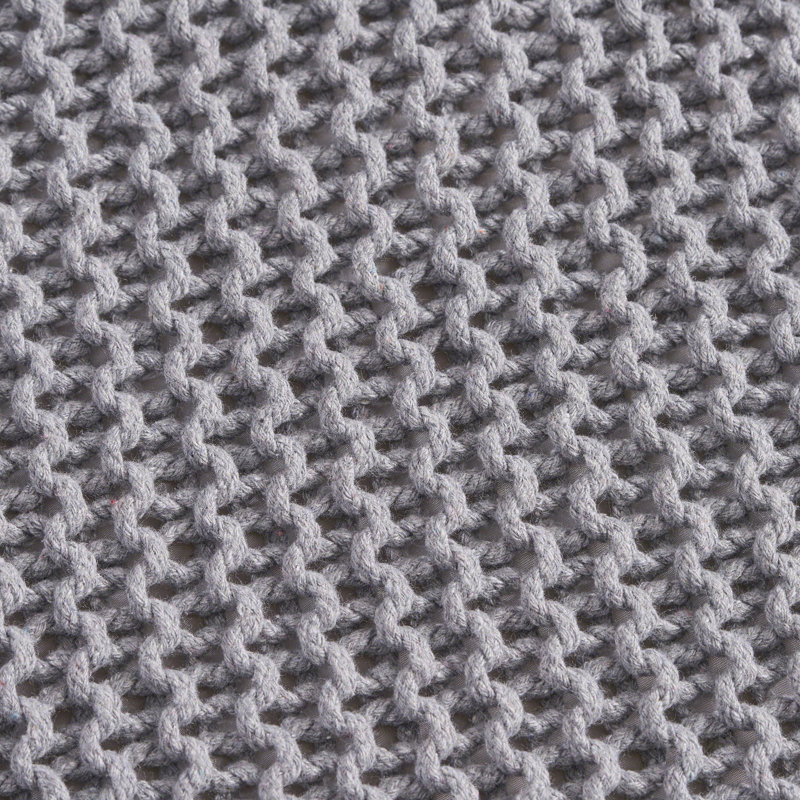 Mesa Upholstered Pouf, Light Gray
