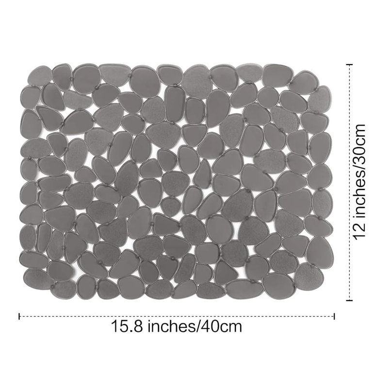 Pebble Sink Mats for Stainless Steel Sink, PVC Sink Saddle Protectors Kitchen, Gray