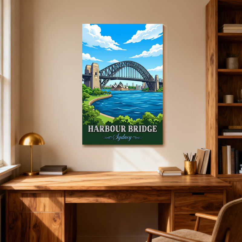 «Scenic & Cityscapes Harbour Bridge Sydney», reproduction d'art, H 18 po x l 12 po