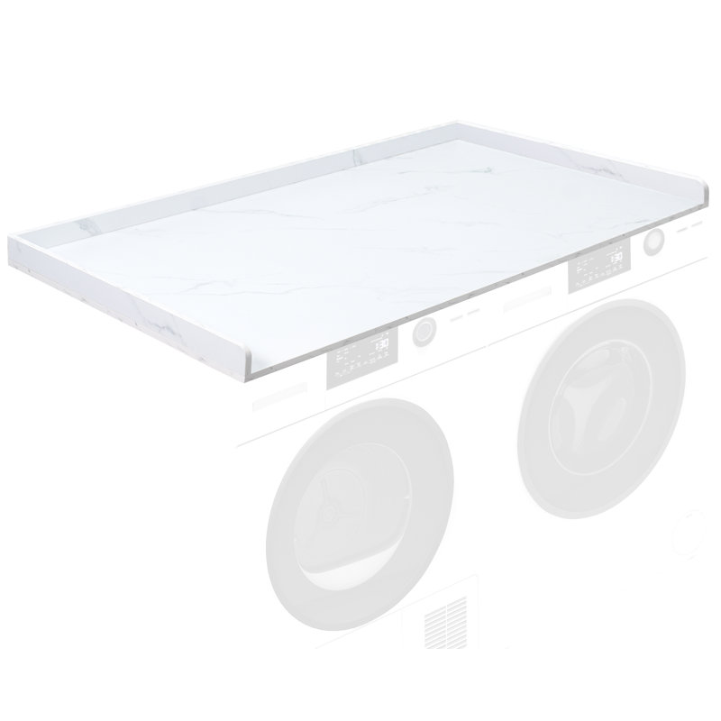 Life Finds White Marble Pattern Washer/Dryer 54" Countertop Laundry Organizer