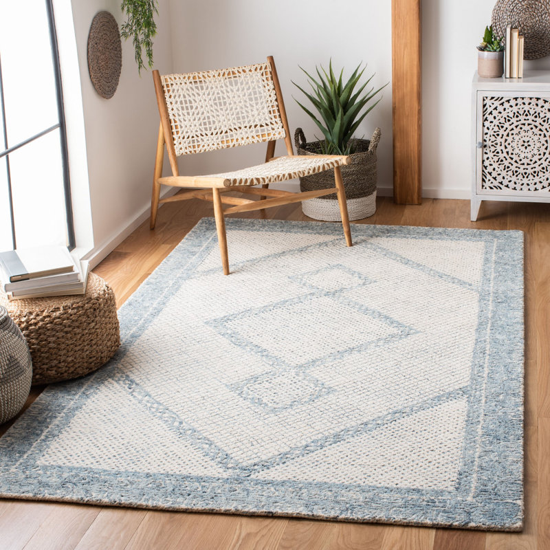 Corey Hand Tufted Wool Geometric Rug, Rectangle 4' x 6'