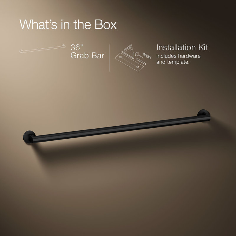 Components™ 18-In Grab Bar, 36" W, Matte Black
