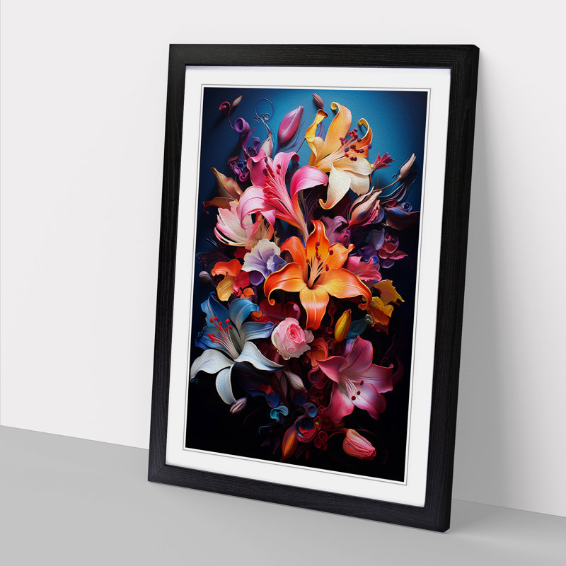 Single Picture Frame Print on Wood, 46cm H x 34cm W, Black Framed