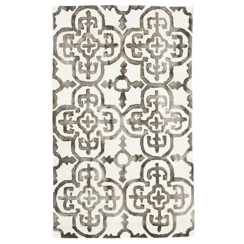 Pimentel Hand Tufted Wool Quatrefoil Rug, Rectangle 3' x 5'