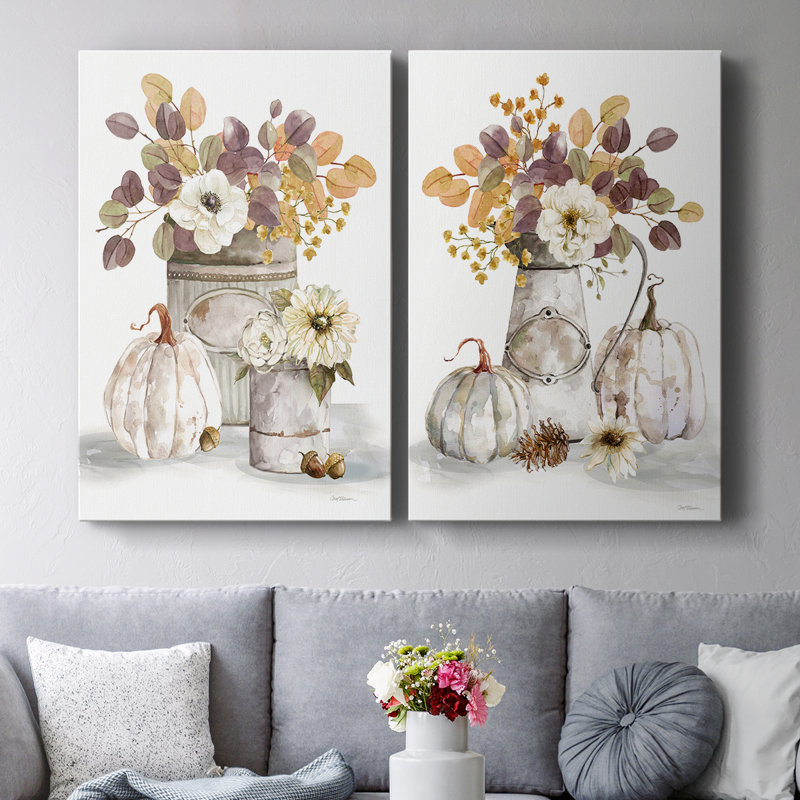 Automne Arrangement I - Toile tendue avec châssis de qualité supérieure - Prêt à être accroché, H 18 po x l 24 po