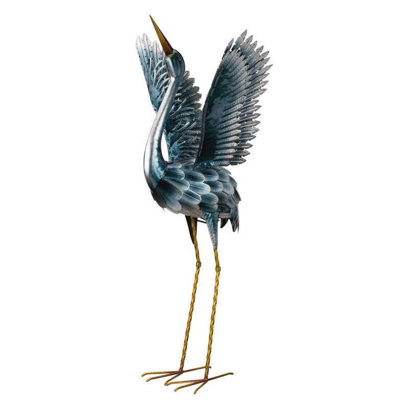 Statue d'oiseau en métal pour jardin, H 38 po x l 21,5 po x P 14 po