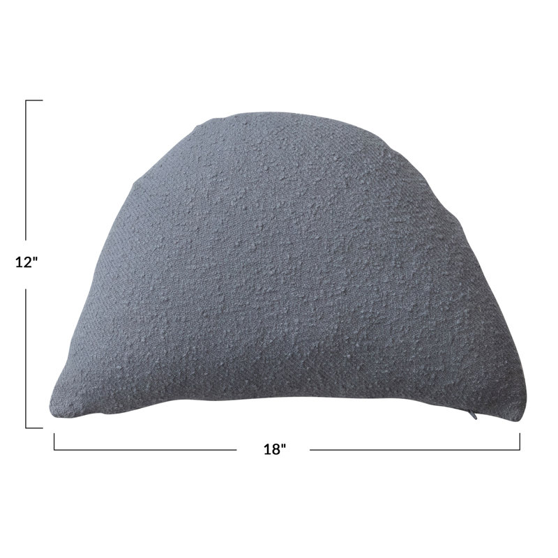 Bloomingville Grey Cotton Slub Half Moon Throw Pillow
