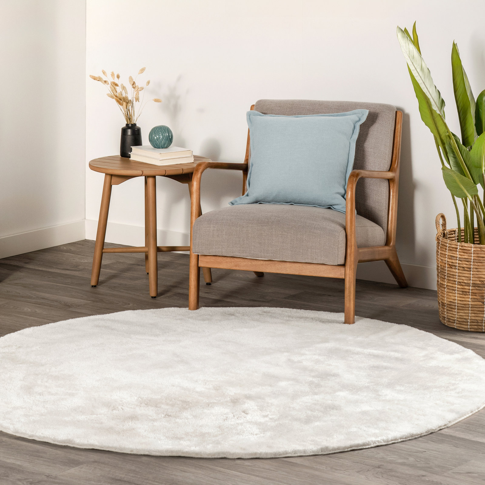 Machine Washable Shag Rug, Round 6'