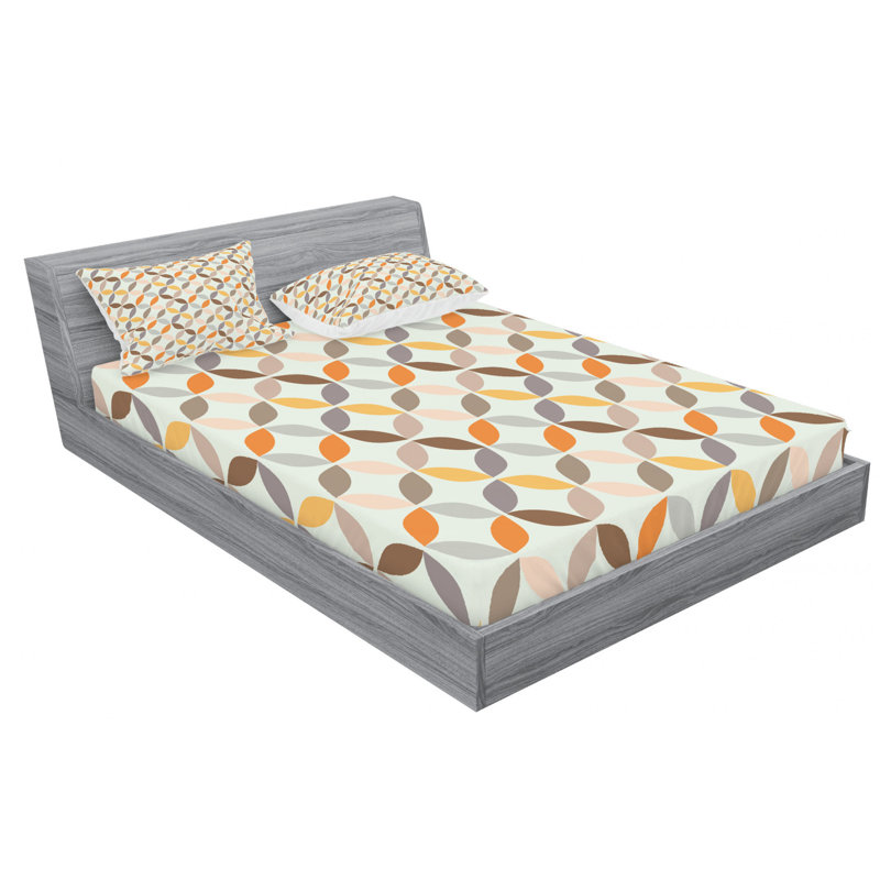 Microfiber Polka Dots Sheet Set, Twin Sheet Set with Fitted Sheet, Orange