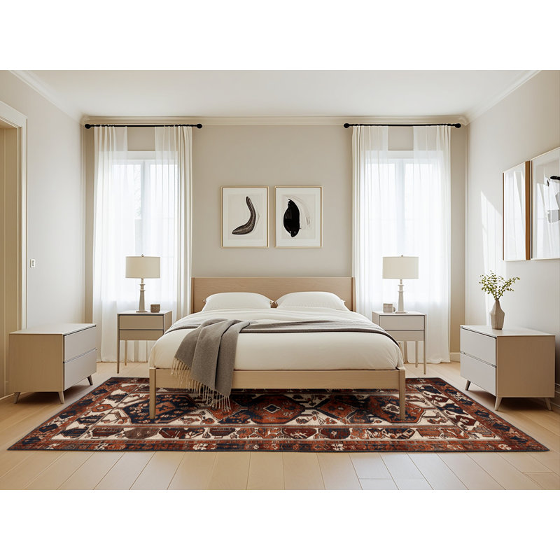 Machine Washable Turkish Black Area Rug, Rectangle 5' x 8'