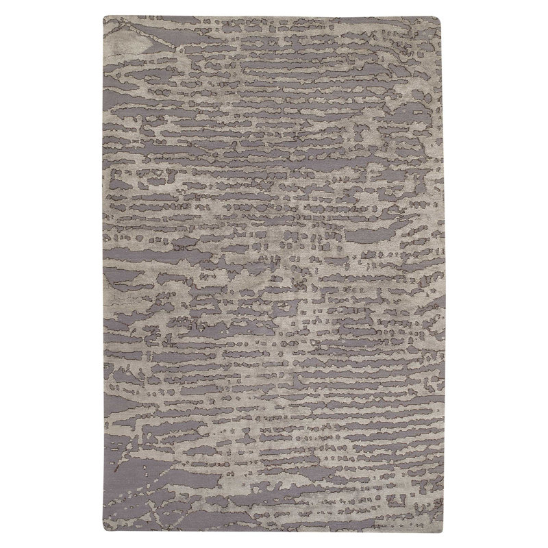 Streets Abstract Area Rug in Blue/Gray/Silver, Rectangle 9' x 12'
