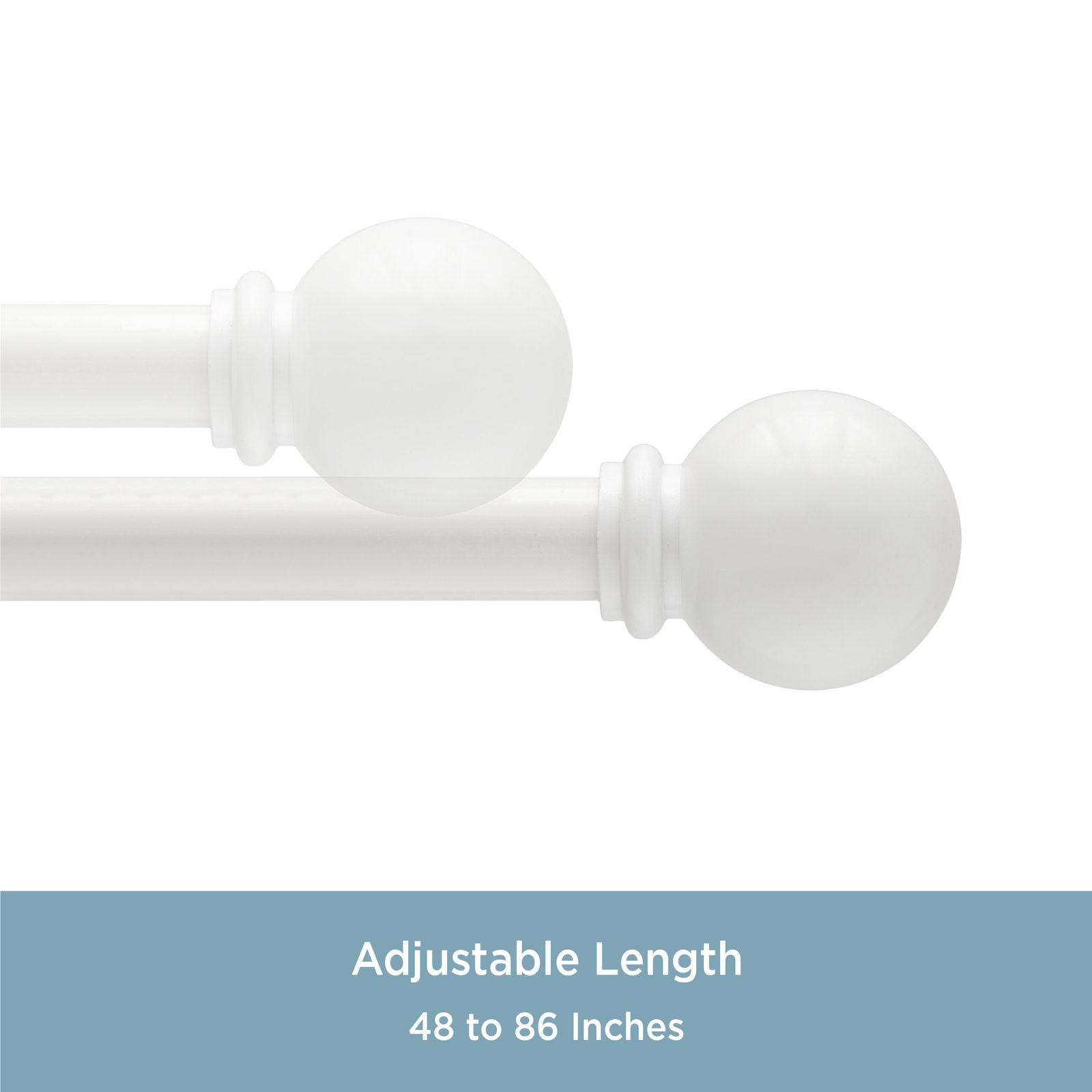 Lowri Chelsea Curtain Rod, White, 48" - 86"