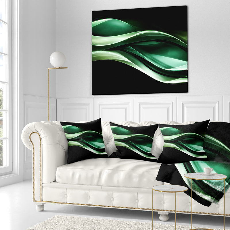 Glittering Green Pattern - Abstract Printed Pillow