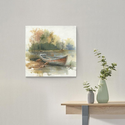 «Color Play Lake Landscape», art mural sur toile sans cadre 16 po x 16 po
