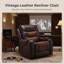 Fauteuil inclinable manuel berçant en cuir de polyuréthane de 35,8 po Ambridge Crovetti-965219540